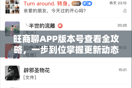 旺商聊APP版本号查看全攻略，一步到位掌握更新动态